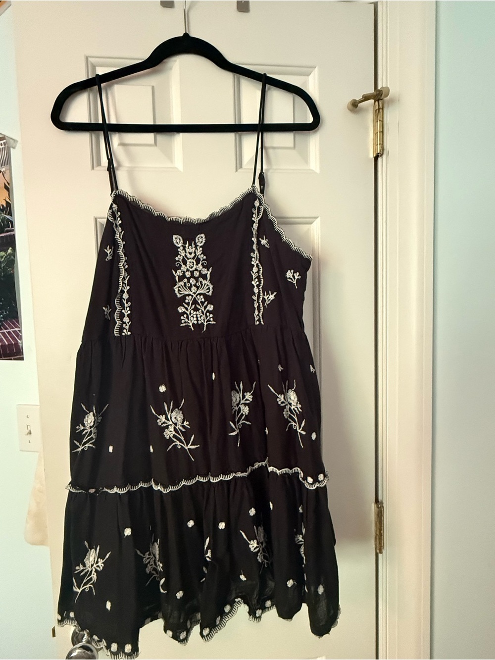 Urban Outfitters Black Dress with White Scalloped Trim